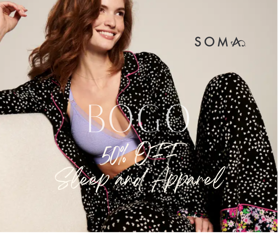 BOGO- 50% OFF Sleep and Apparel at Soma icon