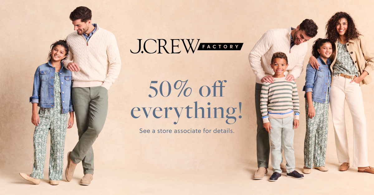 50% Off Storewide at J.Crew Factory! icon