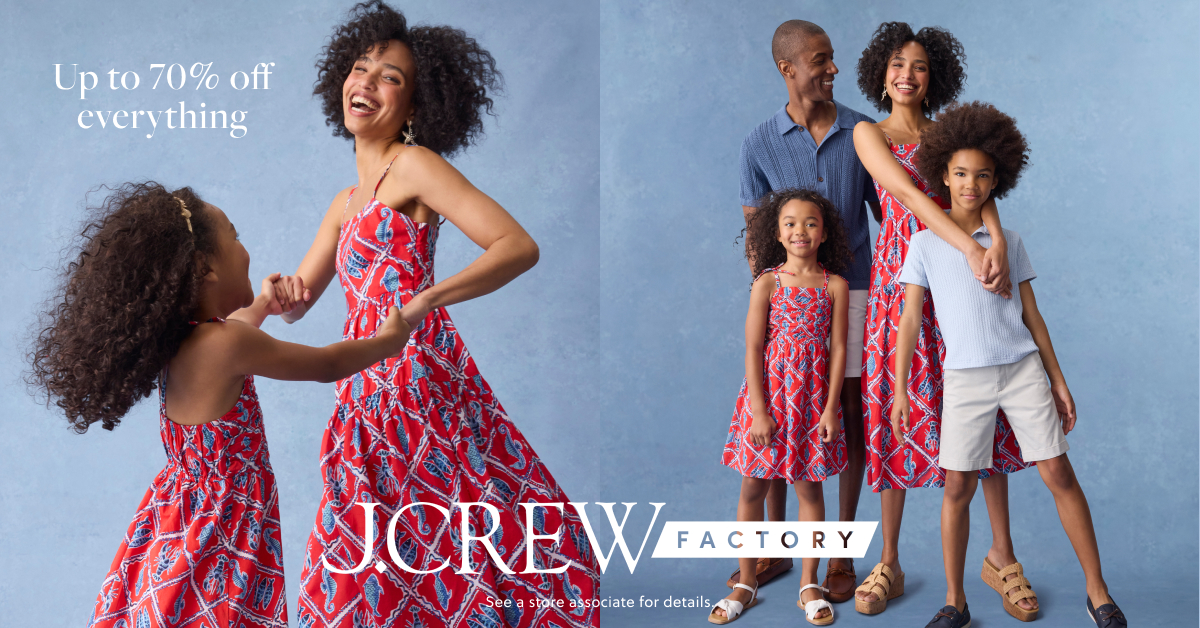 40% – 70% OFF STOREWIDE AT J.CREW FACTORY! icon