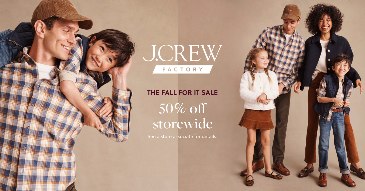 50% Off Storewide at J.Crew Factory! icon